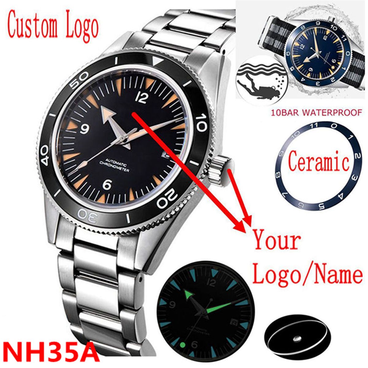 Luxury Watch Collection - Logo personalizzato NH35 Movimento Orologio 10
