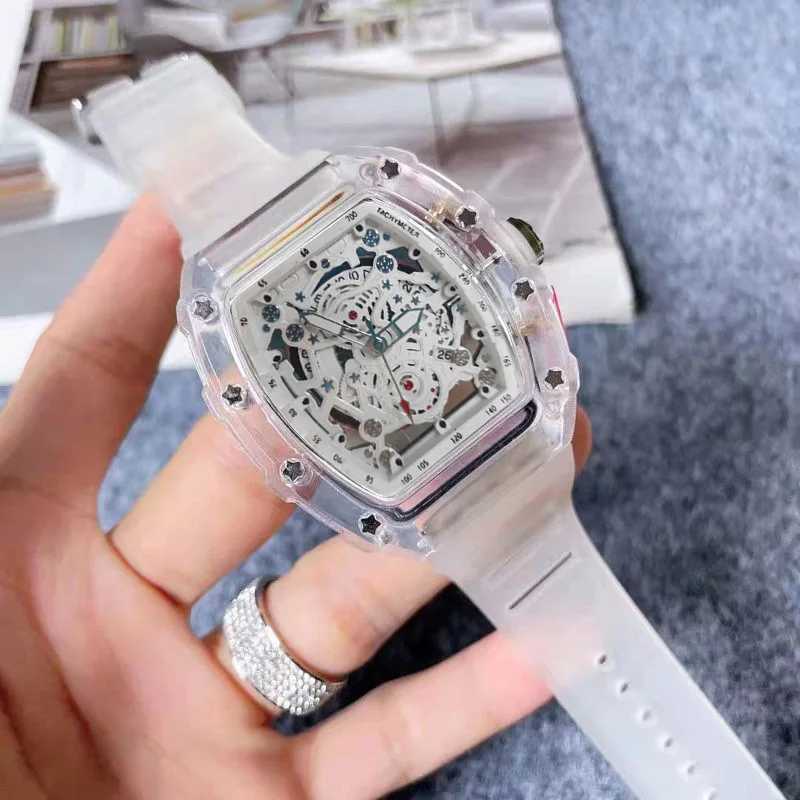 Luxury Watch Rubber Strap - Tonneau orologio al quarzo moda uomo