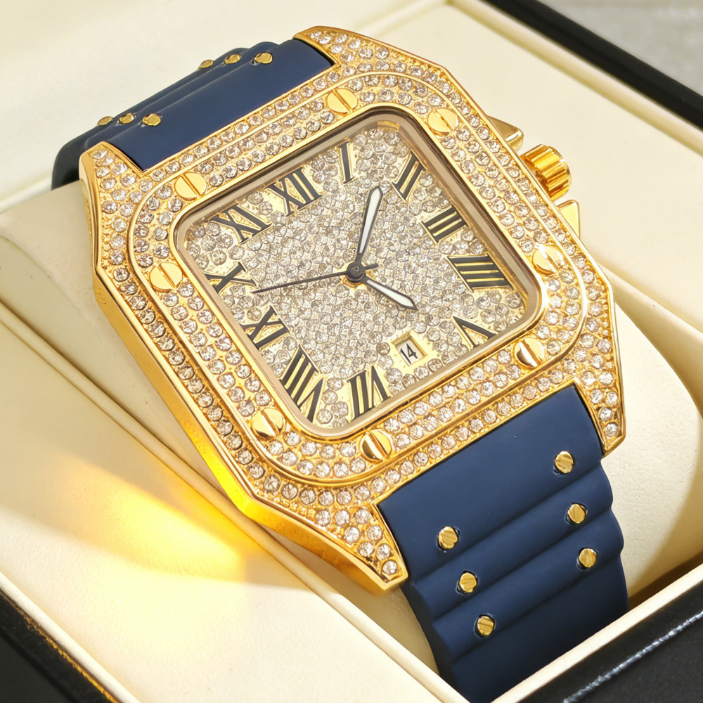Luxury Watch Rubber Strap - Orologio al Quarzo Quadrato alla Moda