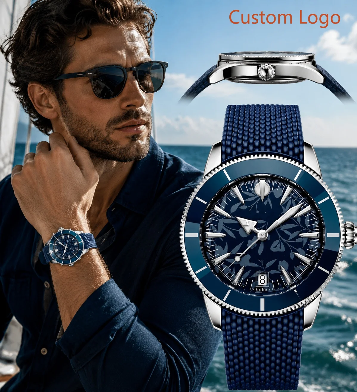 Luxury Watch Rubber Strap - Orologio Automatico da Immersione da Uomo