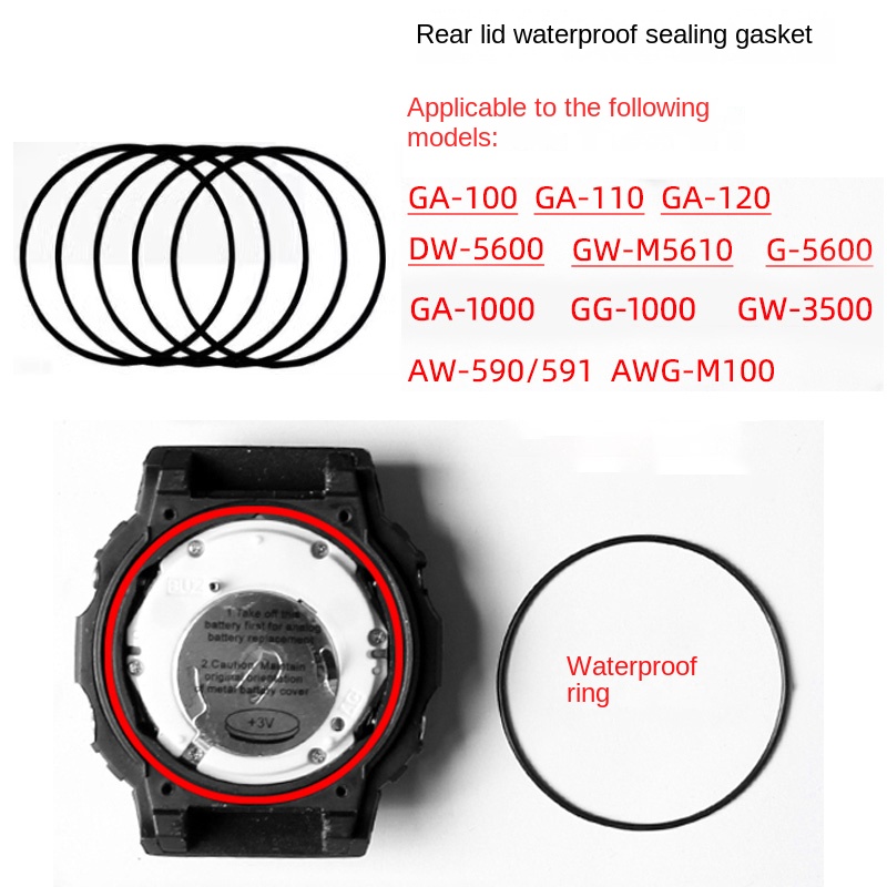 Casio Watch G-Shock Ga-2100 - Anello impermeabile per coperchio posteriore per