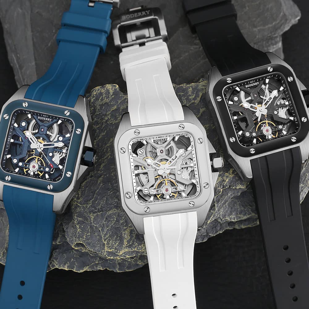 BODERRY Orologi scheletrati Or - Luxury Watch Rubber Strap recensione e prezzo